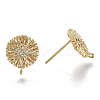 Brass Micro Pave Cubic Zirconia Stud Earring Findings KK-T056-05G-NF-2