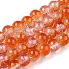 Transparent Crackle Baking Paint Glass Beads Strands DGLA-T003-01B-11-1