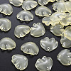 Transparent Baking Paint Imitation Jade Glass Pendants DGLA-Q025-001C-2