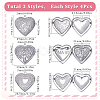 12Pcs 3 Styles 316 Stainless Steel Locket Pendants STAS-SC0007-55-2