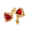 Brass Pave Red Cubic Zirconia Pendants CU-CBABEDB-01G-2