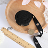 4 Yards Black Cotton Ribbons with Platinum Tone Eyelet Rings OCOR-GF0002-87B-3