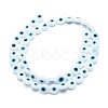Handmade Evil Eye Lampwork Flat Round Bead Strands X-LAMP-L058-6mm-14-2