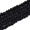 Frosted Opaque Glass Beads Strands GLAA-N017-4mm-01-1