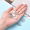 Non-Tarnish Flat Round 304 Stainless Steel Cabochon Connector Settings X-STAS-E079-02-4
