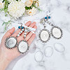 Tibetan Style Alloy Oval Pendant Cabochon Settings PALLOY-AB00008-3