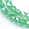 Faceted(32 Facets) Round Electroplate AB Color Plated Glass Beads Strands X-EGLA-D021-33-3