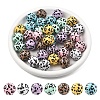 35Pcs 7 Colors Printed Opaque Acrylic Beads OACR-YW0004-51-1