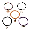 5Pcs 5 Style Glass Seed Beaded Stretch Bracelets Set BJEW-TA00275-1