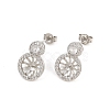 Brass Micro Pave Cubic Zirconia Stud Earring Findings CU-CBAA5EE-02P-1