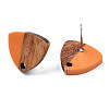 Resin & Walnut Wood Stud Earring Findings MAK-N032-023A-5