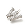 304 Stainless Steel Micro Pave Cubic Zirconia Pendants STAS-H228-06P-W-2