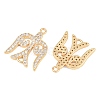 Brass Micro Pave Clear Cubic Zirconia Connector Charms CU-CBA7BFE-03B-G-2