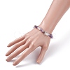 Natural Amethyst & Quartz Crystal Chips Beads Stretch Bracelet for Women BJEW-AL00003-18-3