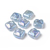 Rainbow Iridescent Plating Acrylic Beads OACR-A010-06E-3