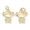 Brass Micro Pave Clear Cubic Zirconia Pendants LS-ZIRC-J041-16B-1