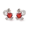 Rack Plating Brass Micro Pave Cubic Zirconia Stud Earrings EJEW-I304-06P-09-1