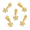 Rack Plating Brass Micro Pave Clear Cubic Zirconia Pendants X-KK-E034-20G-1