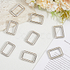 8Pcs Zinc Alloy Rectangle Buckle Ring PURS-SP0001-05P-3