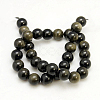 Natural Golden Sheen Obsidian Beads Strands X-G-C068-10mm-9-2