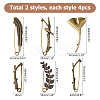 6Pcs 6 Styles Alloy Brooches for Clothes Backpack JEWB-HS0001-02-2