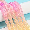 Spray Painted Crackle Glass Beads Strands DGLA-C002-8mm-01-2