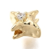 Brass Micro Pave Clear Cubic Zirconia Beads KK-U061-15B-G-2