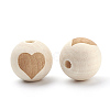 Unfinished Wood Beads X-WOOD-S036-07-3