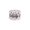 Column Rack Plating Brass Cubic Zirconia European Beads KK-L236-08S-1