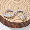 Brass Cubic Zirconia Hoop Earrings EJEW-Q014-09P-5