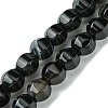 Dyed & Heated Natural Black Agate Beads Strands G-H023-A03-01-2