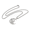 201 Stainless Steel Hollow Cut Cowboy Moon Pendant Necklaces NJEW-H065-26P-2