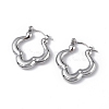 Non-Tarnish 304 Stainless Steel Flower Hoop Earrings for Women EJEW-I284-13P-1