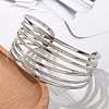 Electrophoresis Iron Cuff Bangles for Women BJEW-M057-05P-5