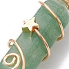 Natural Green Aventurine Double Terminal Pointed Pendants PALLOY-JF02672-02-2