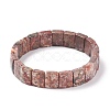 Natural Leopard Skin Jasper Stretch Bracelets BJEW-F406-B14-2