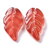 Baking Paint Imitation Jade Glass Pendants EGLA-M027-01B-04-2