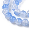 Crackle Baking Paint Imitation Jade Glass Beads Strands DGLA-T003-10mm-05-3