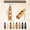64Pcs 8 Colors 2-Hole Wood Buttons WOOD-GF0002-35B-2