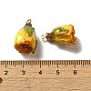 Preserved Rose with Golden Alloy Pendants FIND-M010-01C-3