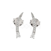 925 Sterling Silver Clear Cubic Zirconia Stud Earrings EJEW-Q032-01E-P-4