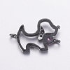 Brass Micro Pave Cubic Zirconia Puppy Links Connectors ZIRC-G125-02A-B-2