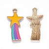 Alloy Enamel Comet Star Pendants ENAM-N054-010A-2