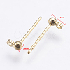 Brass Stud Earrings Findings X-KK-G333-09G-NF-2