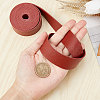 2M Flat Double Face Lychee Pattern Imitation Leather Band LC-WH0010-01A-03-3