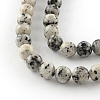 Dyed Natural Sesame Jasper Round Beads Strands G-R342-8mm-15-2