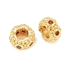 Brass Micro Pave Orange Cubic Zirconia European Beads CU-CBAB99C-03G-2