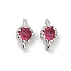 Brass Cubic Zirconia Flat Round Connector Charms KK-H204-02P-05-1