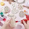 50Pcs 5 Style Easter Unfinished Wood Pendant Ornaments WOOD-GF0002-01-3