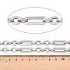 201 Stainless Steel Oval with Rectangle Link Chains CHS-F024-01B-P-2